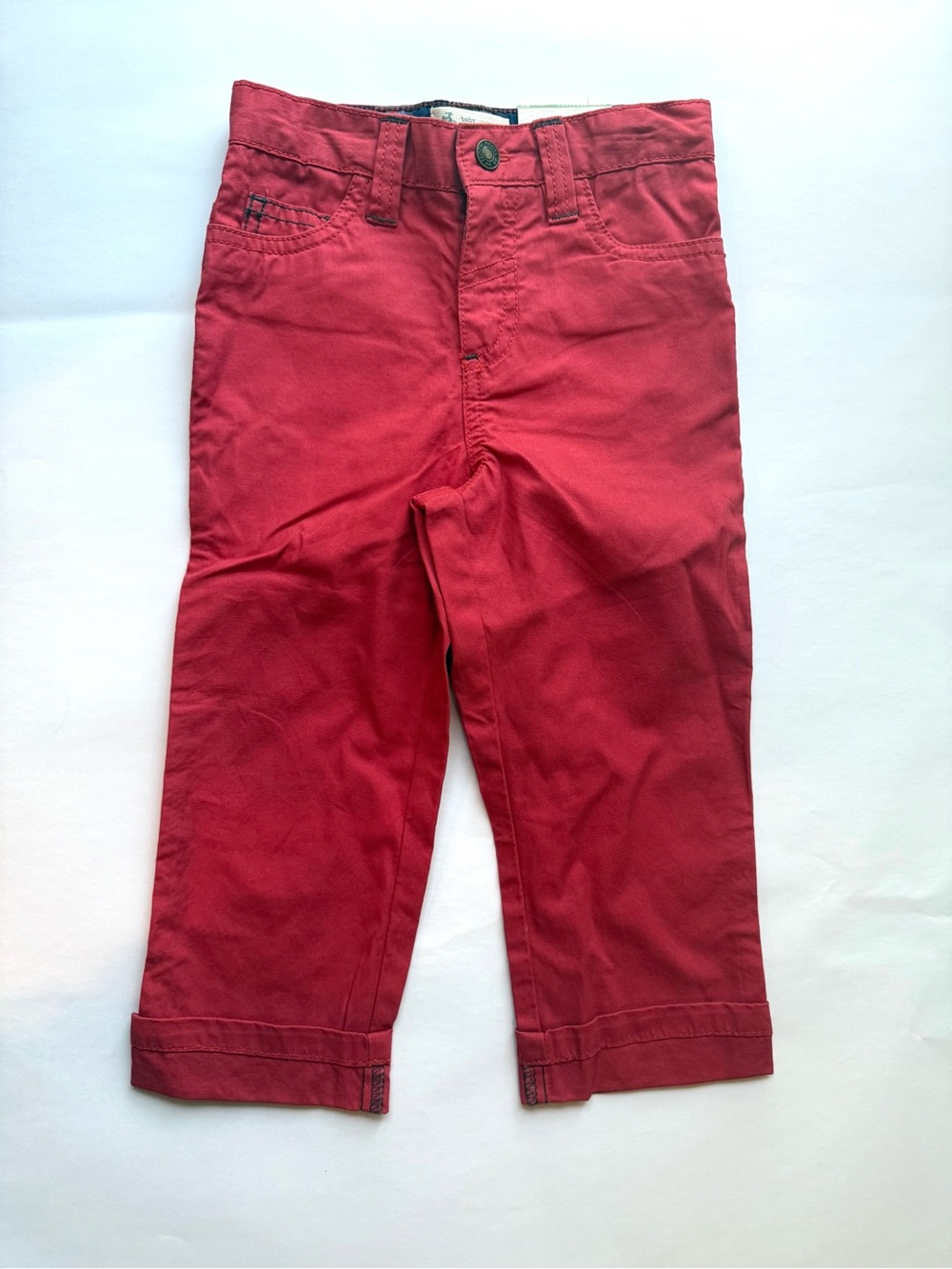 Kids Red Casual Chino Pants - Classic Everyday Wear